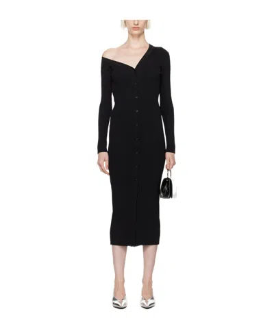 Staud Ribbed-knitted Dress In Black