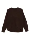 Staud Ribbed V-neck Sweater In Brown