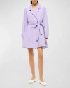 Staud Rina Tie-belt Mini Shirtdress In Lilac