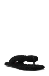 Staud Rio Genuine Shearling Flip Flop Sandal In Black