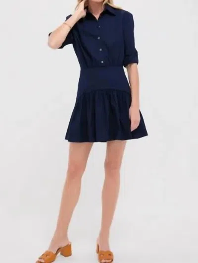 Staud Rocco Mini Dress In Navy In Blue