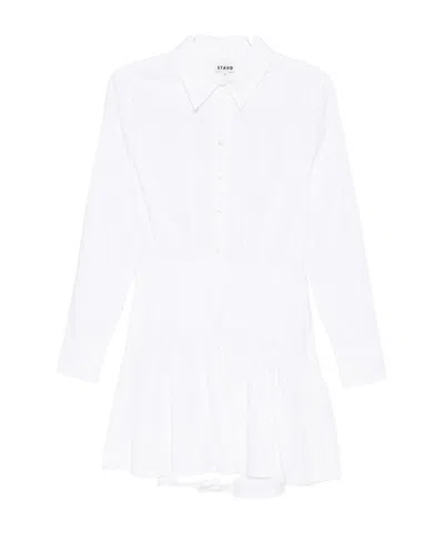 Staud Long Sleeve Dress In White