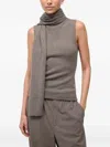 Staud Roll-neck Sleeveless Top In Brown