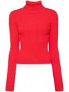 Staud Roll-neck Top In Red