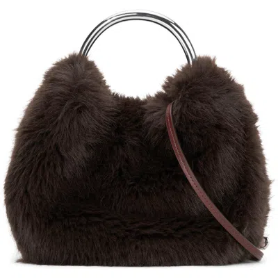Staud Romeo Faux Fur Bag In Brown