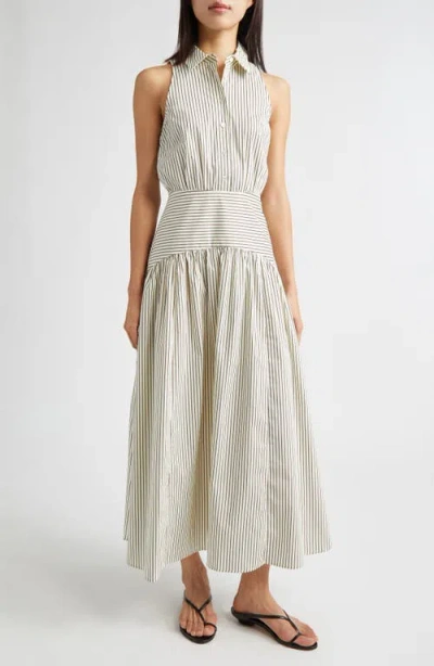 Staud Romy Sleeveless Maxi Shirtdress In White