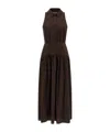 Staud Romy Wrinkled Maxi Dress In Brown