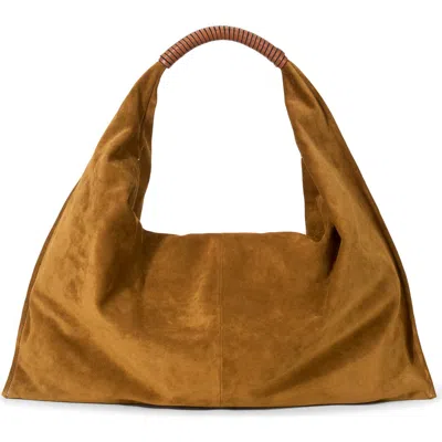 Staud Ronnie Suede Hobo Bag In Tan