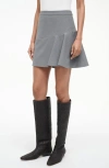 Staud Rosie Pleated Miniskirt In Gray