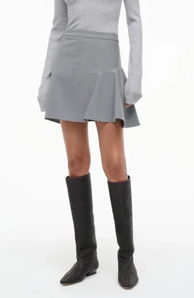 Staud Rosie Pleated Miniskirt In Gray