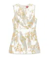 Staud Garden Metallic Brocade Mini Dress In Nude