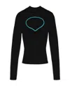 Staud Round-necked Design Sweater In Black