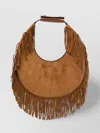 Staud Round Shape Suede Fringe Tote Bag