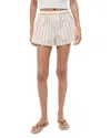 Staud Rove Striped Cotton-blend Shorts In Neutral