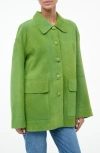 Staud Roxanne Suede Jacket In Green