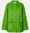 Staud Roxanne Patch-pocket Jacket In Green