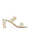 Staud Ruched Double-strap High-heel Sandals In Nude