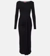 Staud Black Gres Midi Dress In Black