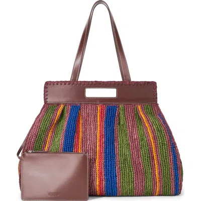 Staud Rue Raffia Tote Bag In Green