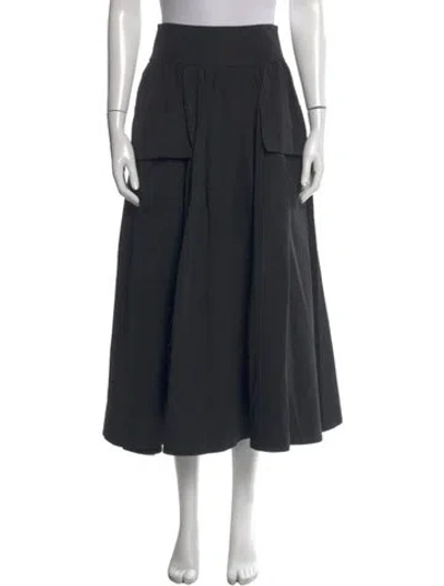 Pre-owned Staud Ruffle Embellishment Long Skirt In Black
