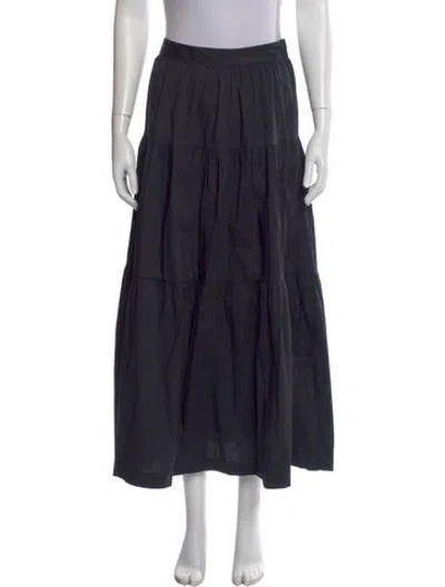Pre-owned Staud Ruffle Embellishment Long Skirt In Black