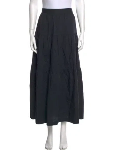 Pre-owned Staud Ruffle Embellishment Long Skirt In Black