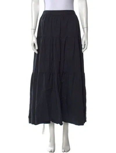 Pre-owned Staud Ruffle Embellishment Long Skirt In Black