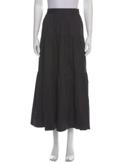 Pre-owned Staud Ruffle Embellishment Long Skirt In Blue