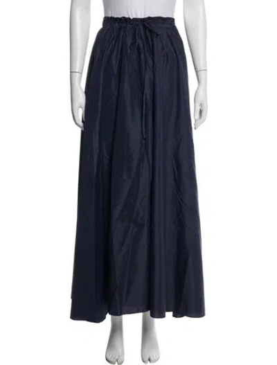 Pre-owned Staud Ruffle Embellishment Long Skirt In Blue