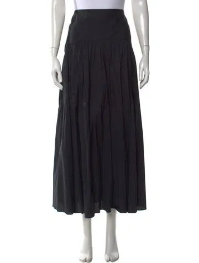 Pre-owned Staud Ruffle Embellishment Long Skirt In Blue
