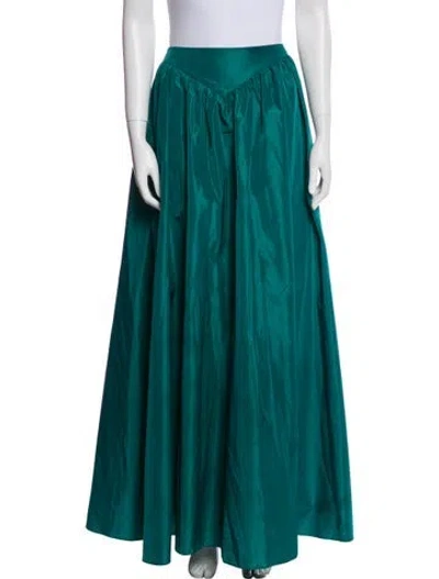 Pre-owned Staud Ruffle Embellishment Long Skirt In Green