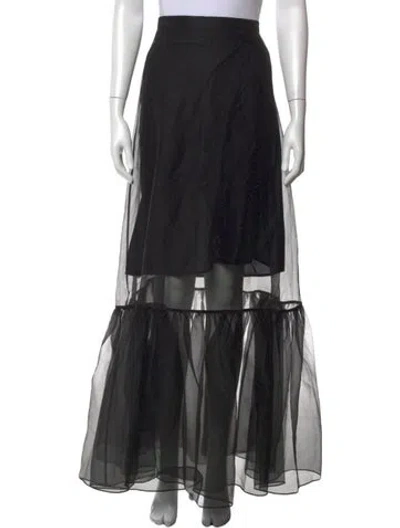 Pre-owned Staud Ruffle Embellishment Long Skirt W/ Tags In Black