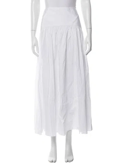 Pre-owned Staud Ruffle Embellishment Long Skirt In White