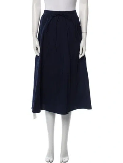 Pre-owned Staud Ruffle Embellishment Midi Length Skirt In Blue