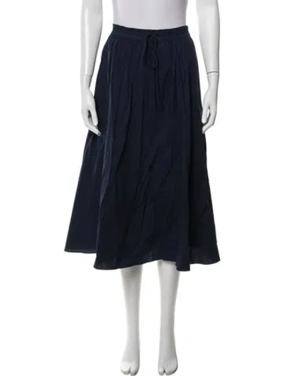 Pre-owned Staud Ruffle Embellishment Midi Length Skirt In Blue