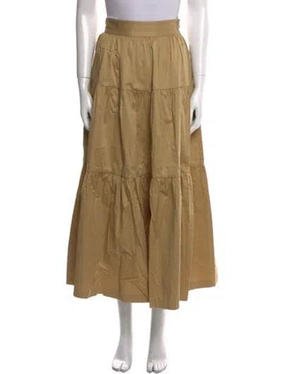 Pre-owned Staud Ruffle Embellishment Midi Length Skirt In Neutral
