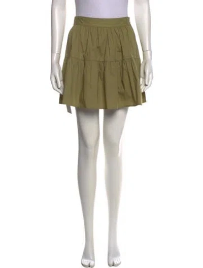 Pre-owned Staud Ruffle Embellishment Mini Skirt In Green