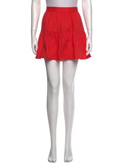 Pre-owned Staud Ruffle Embellishment Mini Skirt In Orange