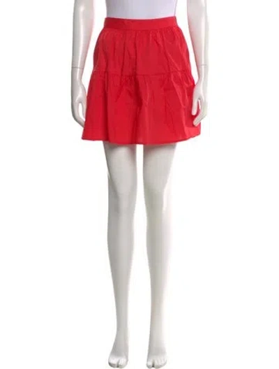 Pre-owned Staud Ruffle Embellishment Mini Skirt In Orange