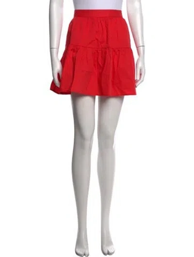 Pre-owned Staud Ruffle Embellishment Mini Skirt In Orange