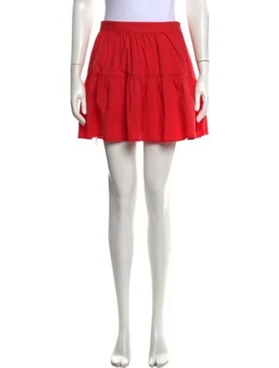 Pre-owned Staud Ruffle Embellishment Mini Skirt In Orange
