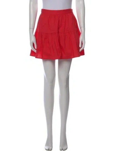 Pre-owned Staud Ruffle Embellishment Mini Skirt In Red
