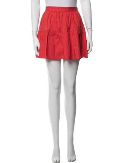 Pre-owned Staud Ruffle Embellishment Mini Skirt In Red