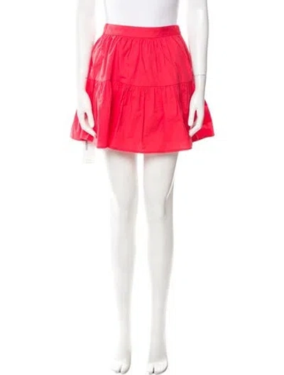 Pre-owned Staud Ruffle Embellishment Mini Skirt W/ Tags In Red