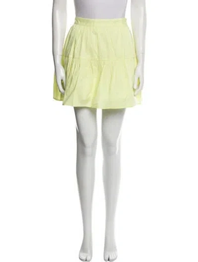 Pre-owned Staud Ruffle Embellishment Mini Skirt In Yellow
