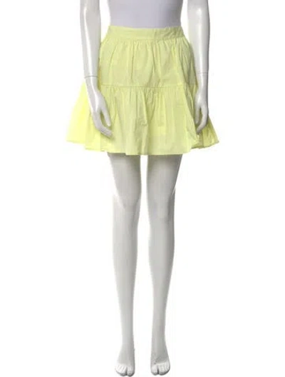 Pre-owned Staud Ruffle Embellishment Mini Skirt In Yellow
