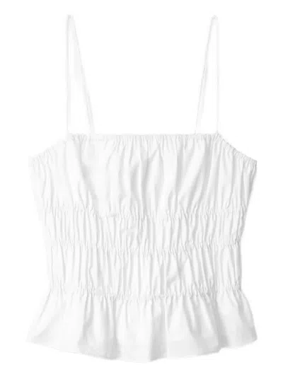 Staud Ruffled-hem Top In White