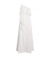 Staud Isa One-shoulder Broderie Anglaise Cotton Maxi Dress In White