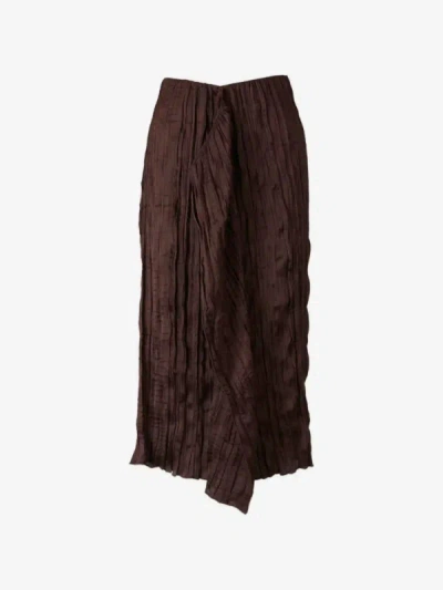 Staud Ruffled Mid-length Skirt In Brown