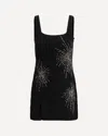 Staud Split Beaded Mini Dress In Black